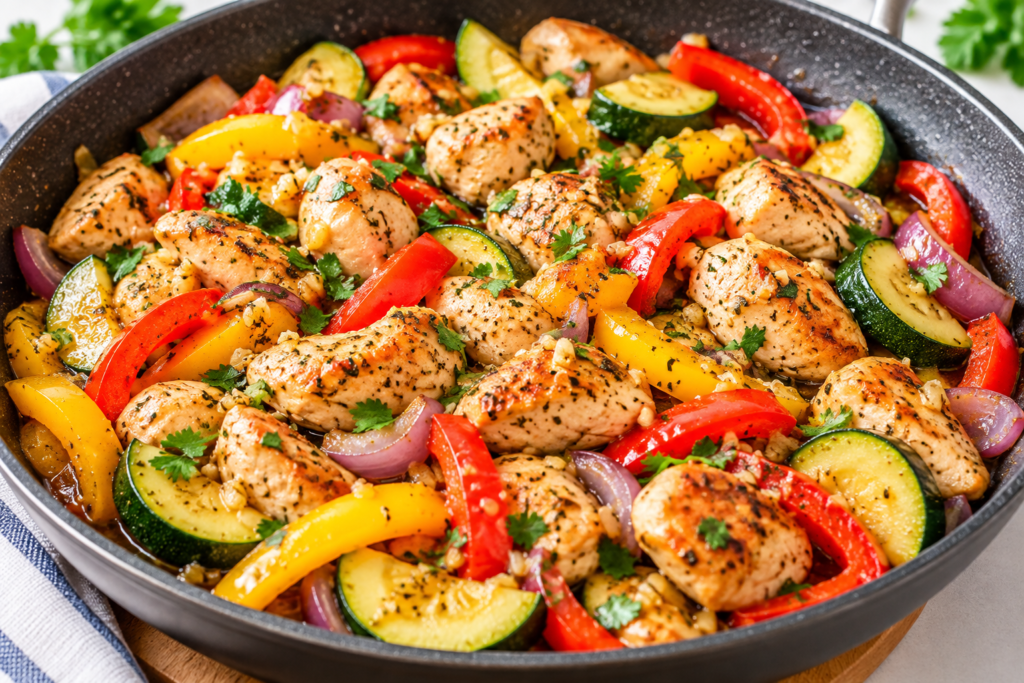 Easy One-Pan Garlic Chicken & Vegetables recipe